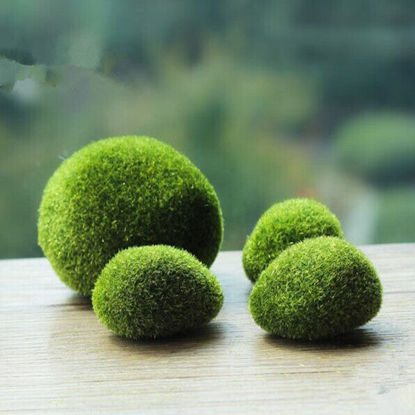Green Artificial Moss Stones Grass Bryophytes